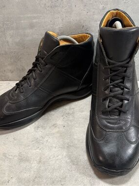 COACH Pelham Lace-up Boots Men's Size 9.5M Black Leather Made in Italy MSRP $599